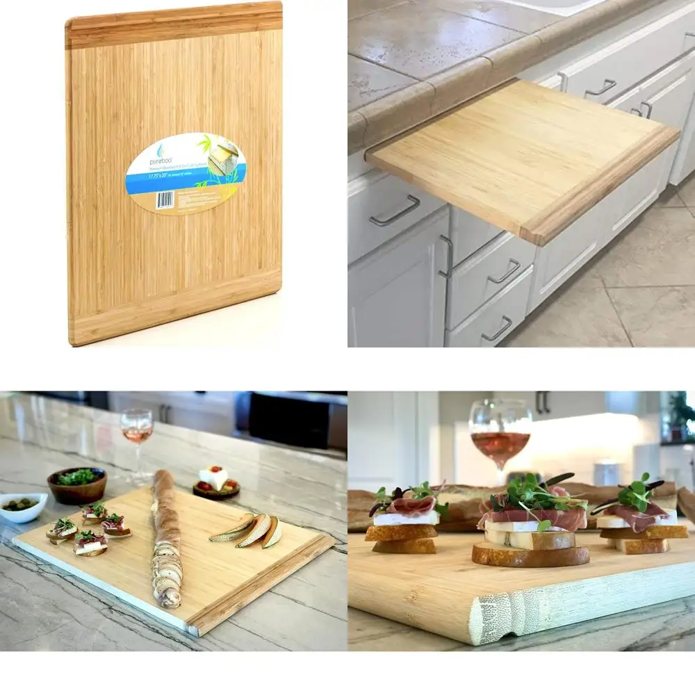 

Выдвижная разделочная доска Pureboo Premium Bamboo — 8 различных размеров, подходящих для большинства стандартных слотов 17,75 Вт x 20D x 3/4H