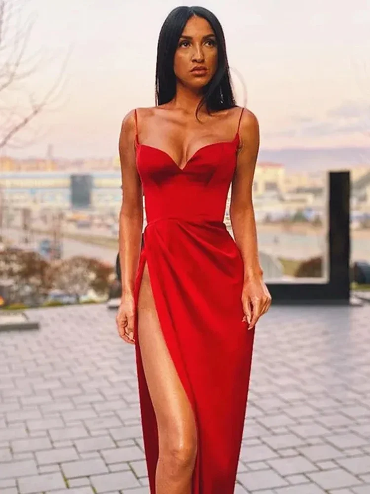 Vestido sexi con abertura para mujer, vestido americano Hotsweet ceñido con tirantes finos, camisola, novedad de verano, Vestidos ajustados a la moda para mujer