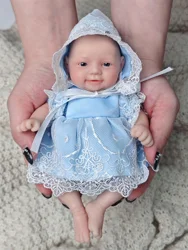 Muñeca realista de bebé Reborn de silicona de cuerpo completo, ojos abiertos, niña, se ve Real con accesorios, regalo para niños, 7