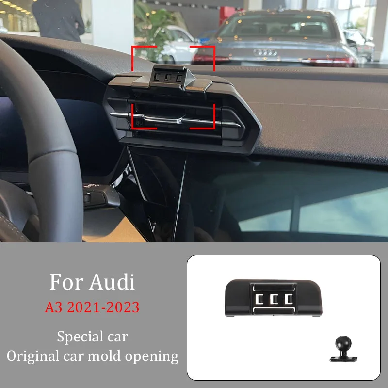 

For Audi A3 2021-2023 Car Infrared Induction Mobile Phone Wireless Charging Bracket DIY Custom Pattern Navigation Bracket