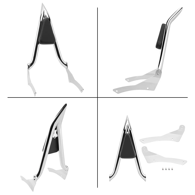 Motorcycle Detachable Passenger Rear Backrest Sissy Bar Chrome For Yamaha V Star 400 V Star 650 Classic Models 1998-2018 view 2