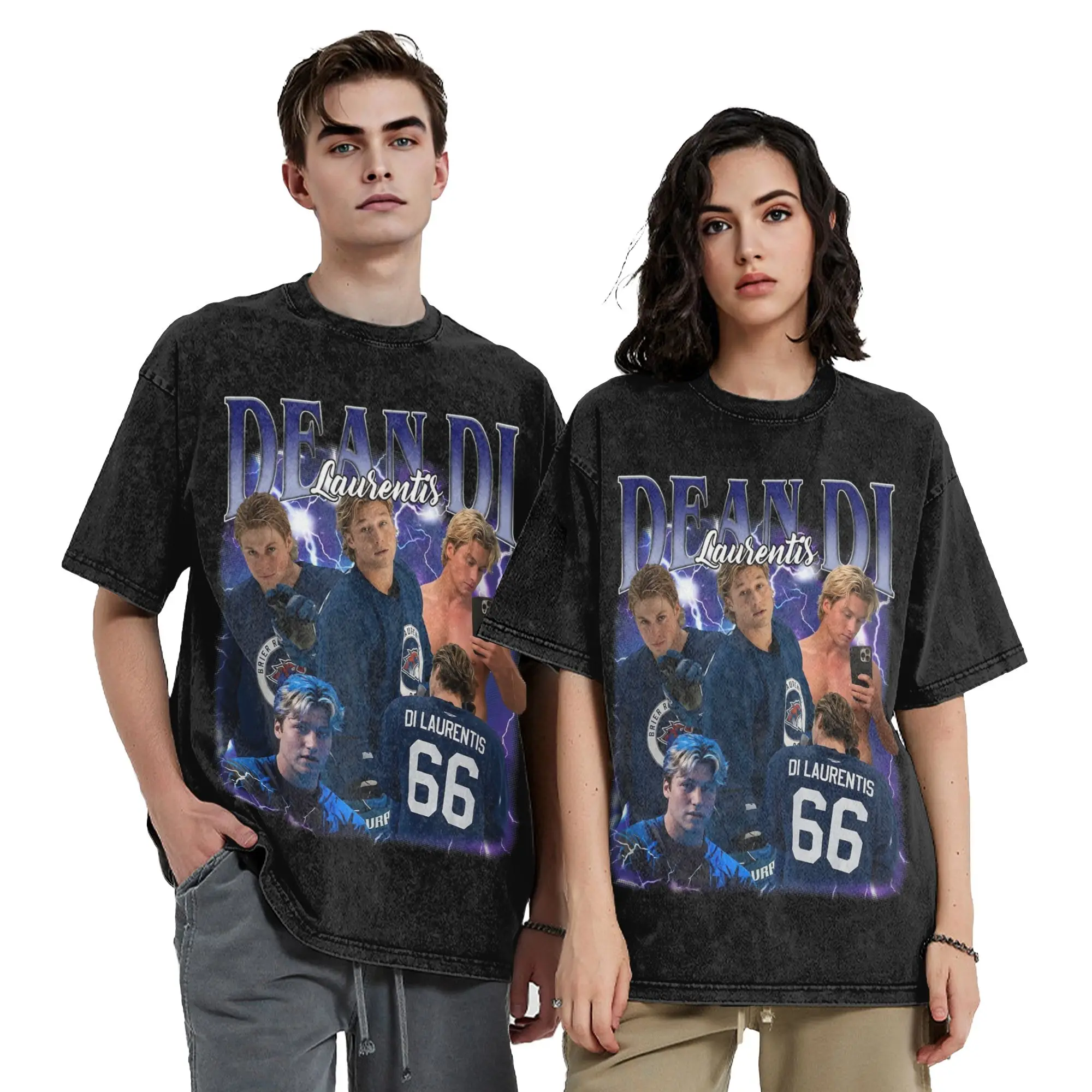 Dean Di Laurentis Off Campus T Shirt Washed Short Sleeve Harajuku T-Shirt Vintage Men Women Streetwear Printed Tops Tees