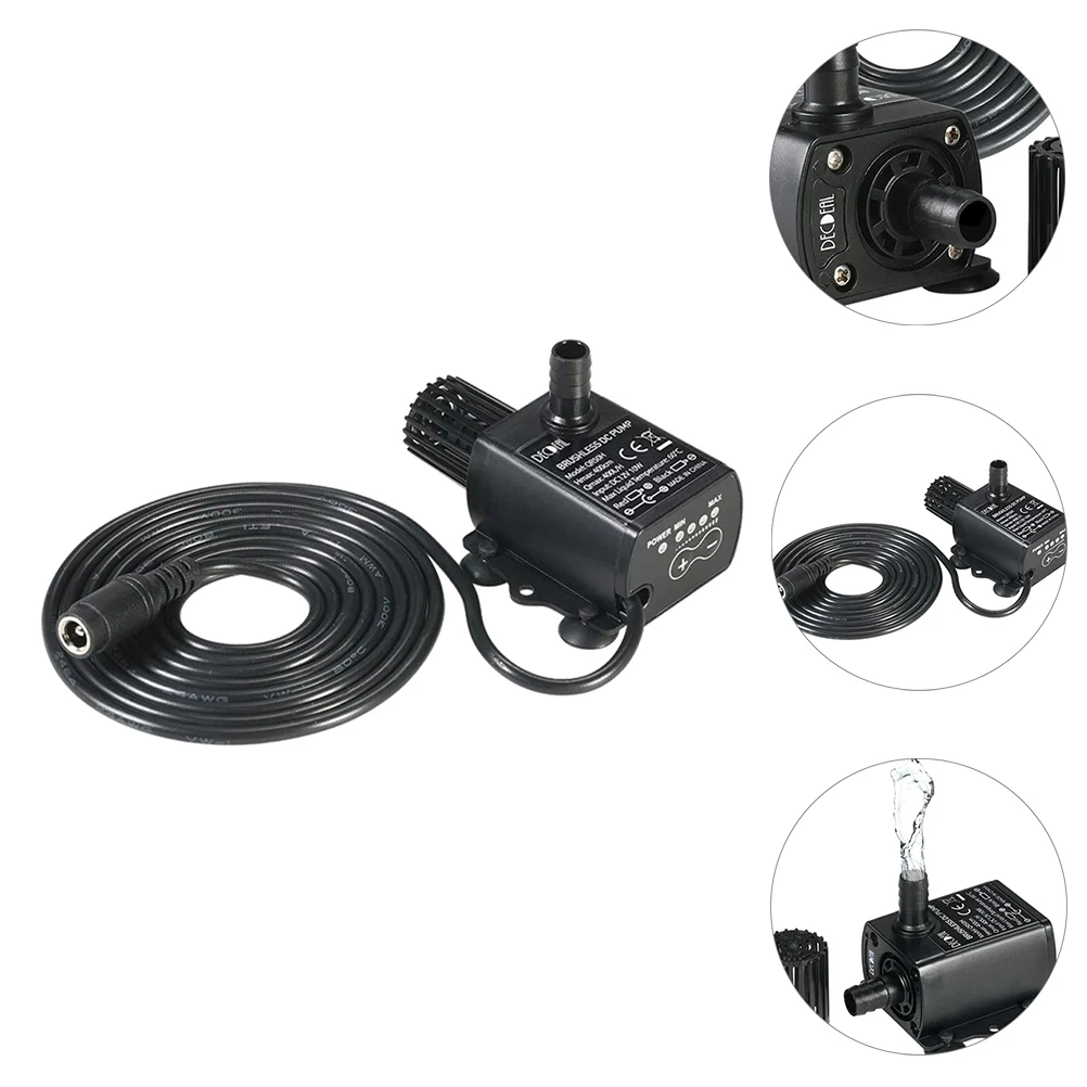 

DC Water Pump 12V Black Mini Submersible Long Cord High Efficiency Energy Saving Pond Aquarium Supplies