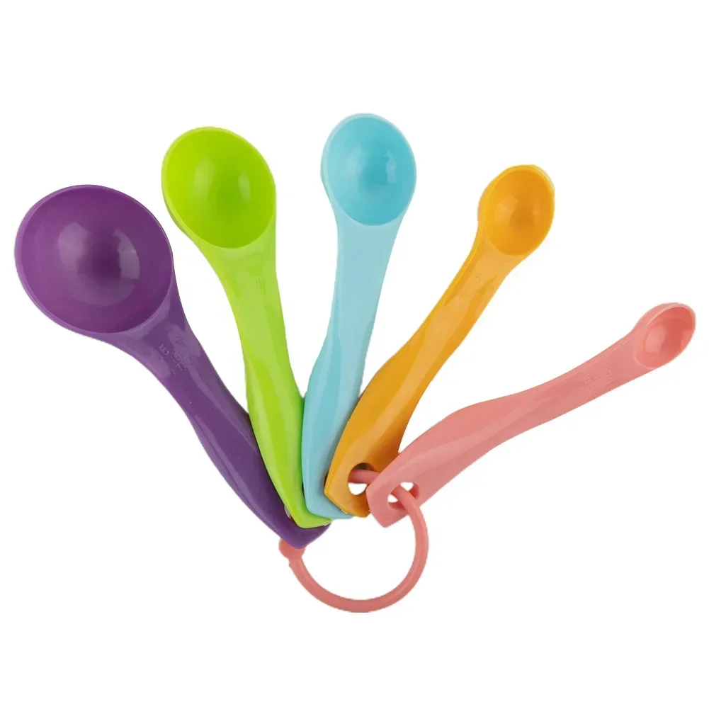 5pcs Colorful Plastic Measuring Spoon Suitable For Home Kitchens Restaurants Baking Lovers Chefs Cooking Classes Home Tools