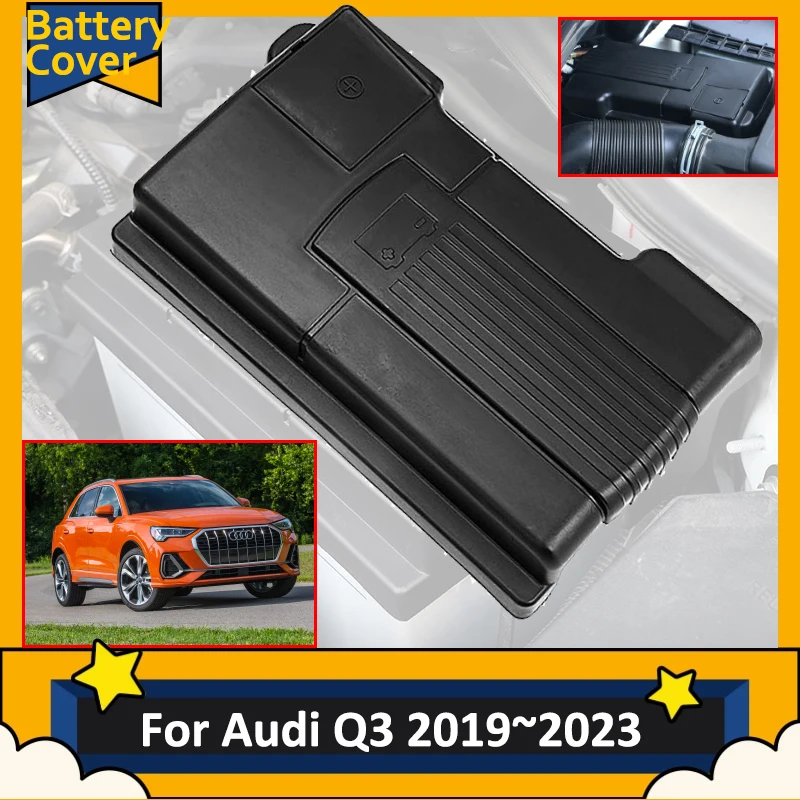 Car Battery Protective Covers For Audi Q3 F3 2019 2020 2021 2022 2023 Auto Dust Tuning Flame Retardant Engine Cover Accessories