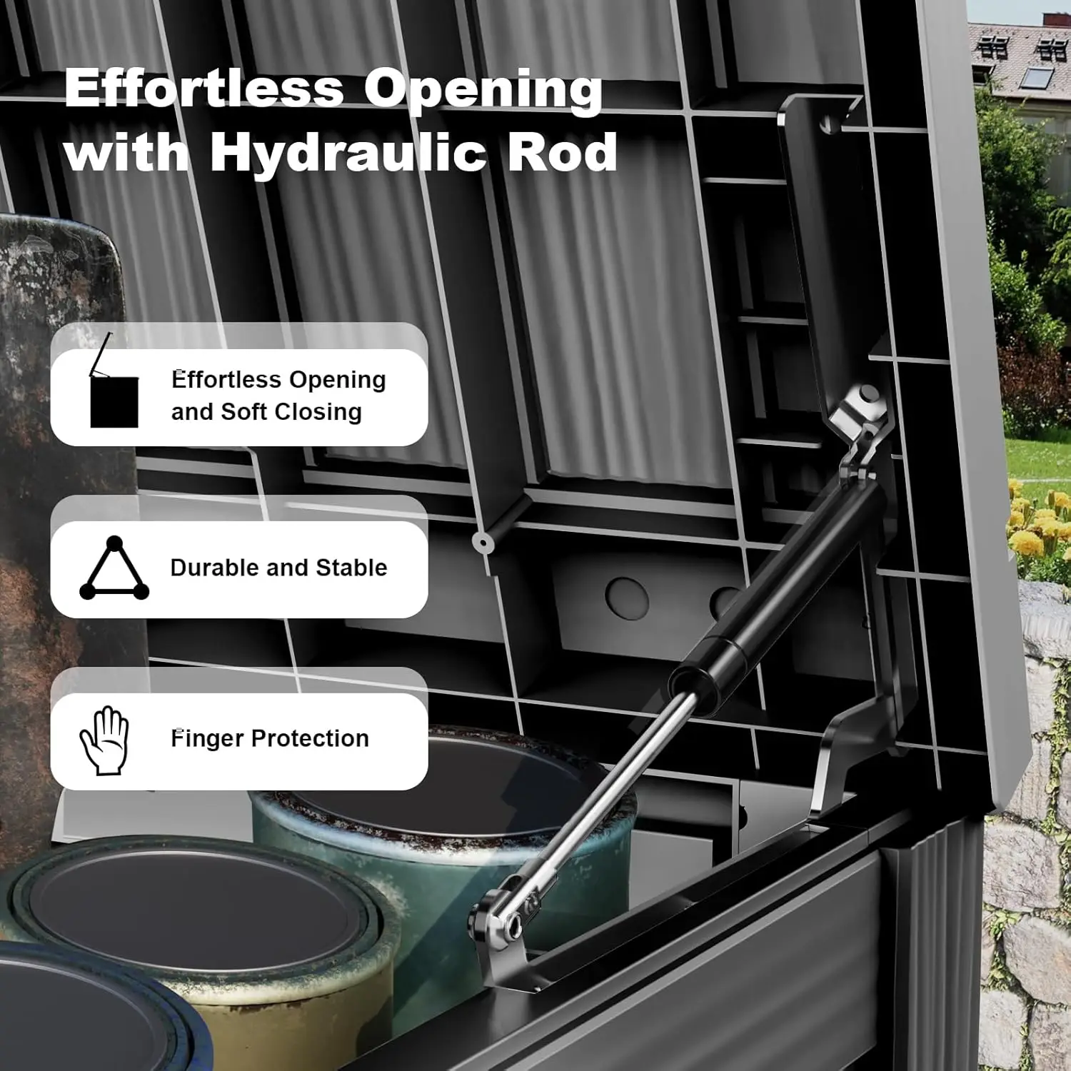 200 Gallon Deck Box Large Outdoor Storage Box for Patio Furniture,Outdoor Cushions,Garden Tools and Pool Supplies,Waterproof,Wea