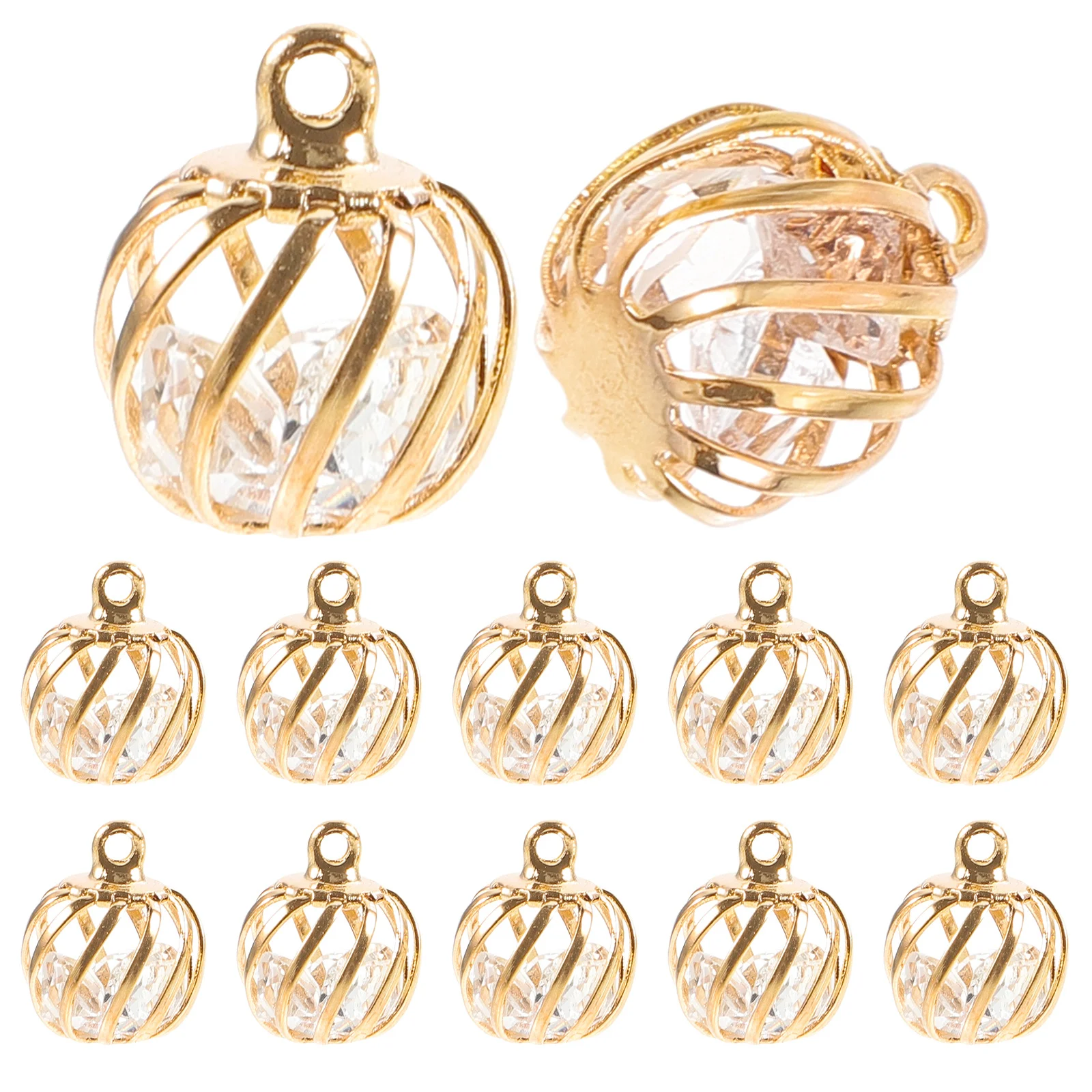 

10pcs Ear Ring Necklace Bracelet Accessories Hollow Lantern Charms For Jewelry Making Charm Bracelet Kit For Teen Small