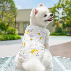 Camiseta de verano para perros y gatos - Sin mangas y cuello de encaje