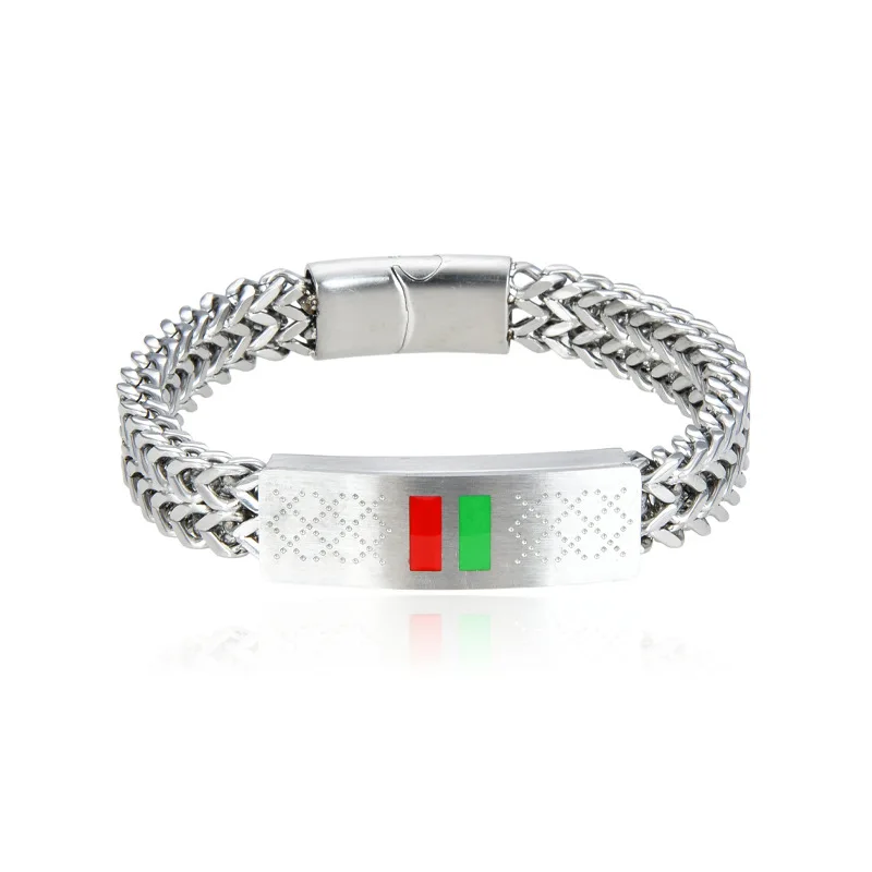 Bracciale in acciaio al titanio a cinque colori da uomo in acciaio inossidabile popolare europeo e americano argento oro rosa nero blu