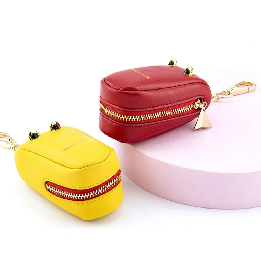 Gift Creative Car Key Case Cute Crocodile Mouth Shape Leather Key Fob Case Zipper Portable Mini Keychain Bag Coin Purse