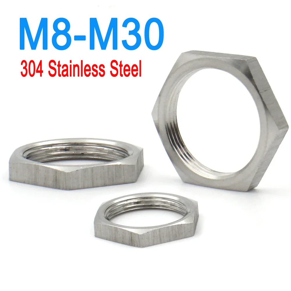 

M8 M10 M12 M14 M16 M18 M20 M22 M24 M25 M27 M30 Нержавеющая сталь 304 Шестигранная стопорная гайка Фитинг для труб Метрический внутренний шаг 1/1,5 мм 6/12 шт.