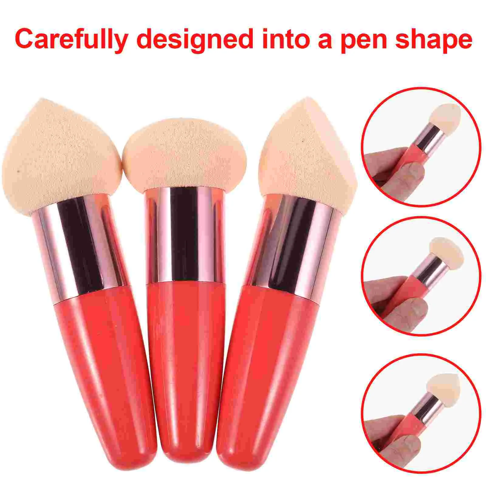 Little Mushroom Makeup Pen, Ferramenta De Canetas De Beleza, Ferramentas De Esponja De Viagem, Acessórios De Mão, 3 Pcs