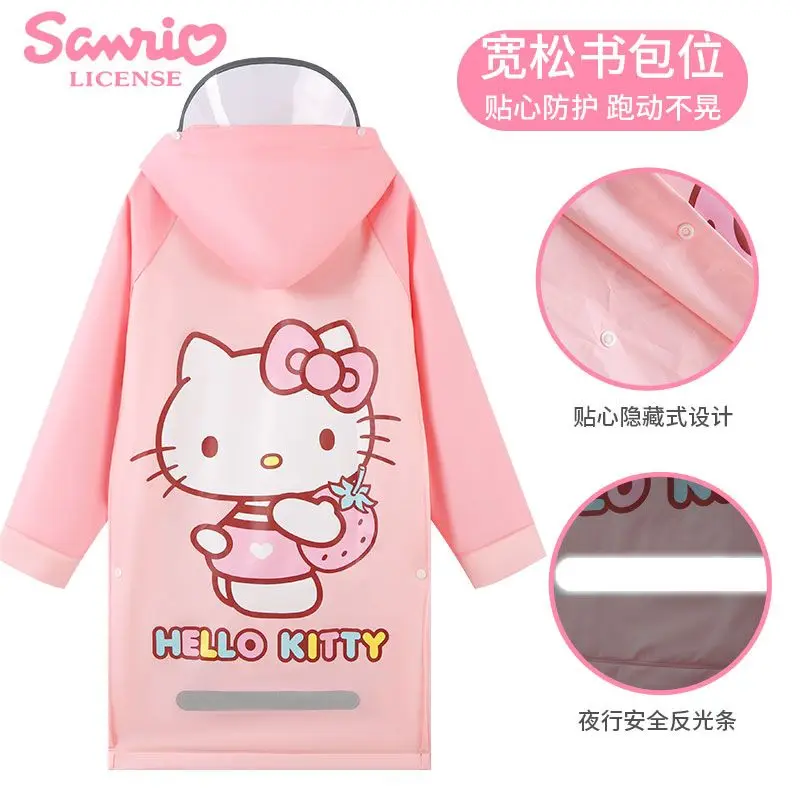 Minha Melodia Cinnamoroll Poncho Impermeável para Meninas, Anime Kawaii, Minha Melodia, Hello Kittys, Kuromi, Fofo, Impermeável, Grande, Presente Criativo