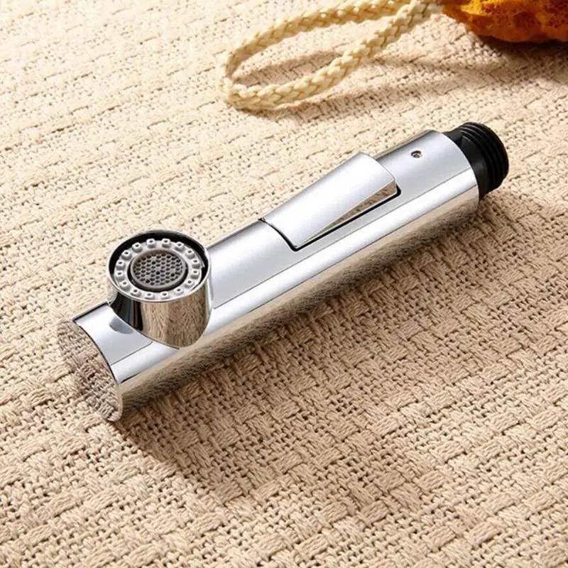 Silver Pull-out Kitchen Sink Faucet Flexible 2 Mode Flow Spray Nozzle Faucet Stainless Steel Hot or Cold Mixing Faucet Station