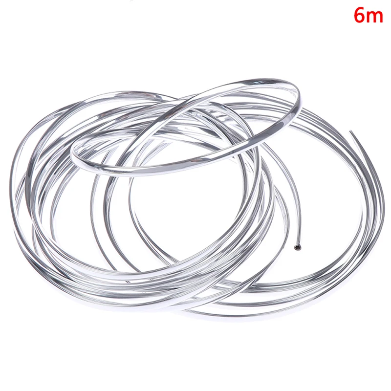 New 1 Roll 6M Car Door Moulding Strip Chrome Car Body Door Edge Moulding Trim Strip
