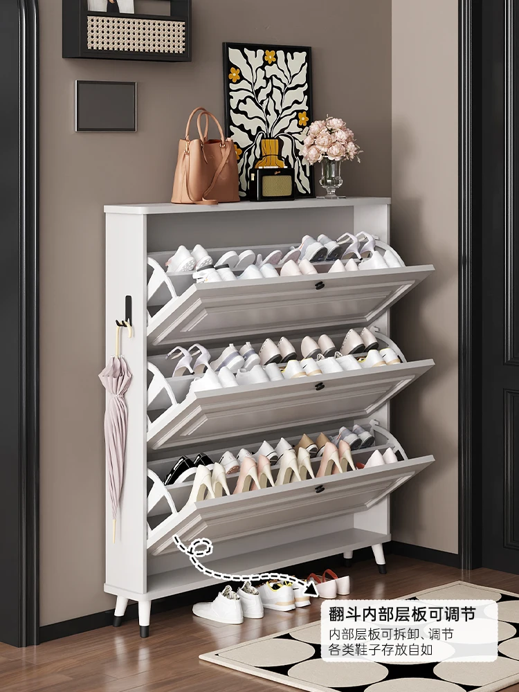 

Ultra-thin household door indoor small narrow tipping bucket door new shoe cabinet