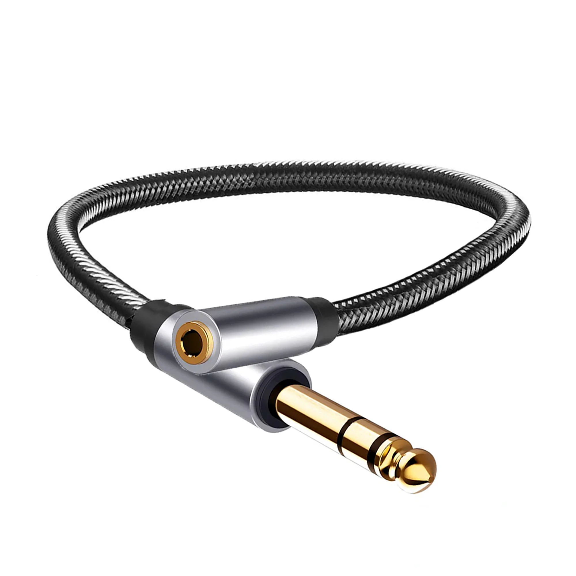 1/4 to 1/8 Headphone Cable TRS Aux Cord 6.35mm Male to 3.5mm Female Stereo Jack Audio Adapter for Amplifier Guitar Home Theater