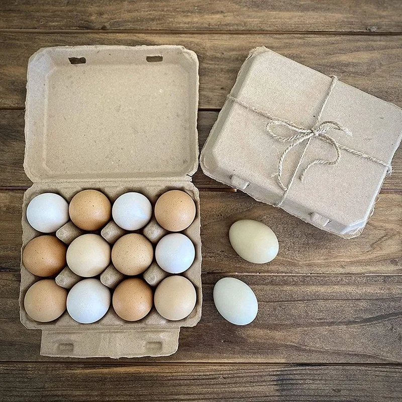 Vintage Blank Egg Cartons- Classic 3X4 Style Holds 12 Large Eggs, Sturdy Design Made From Recycled Egg Box