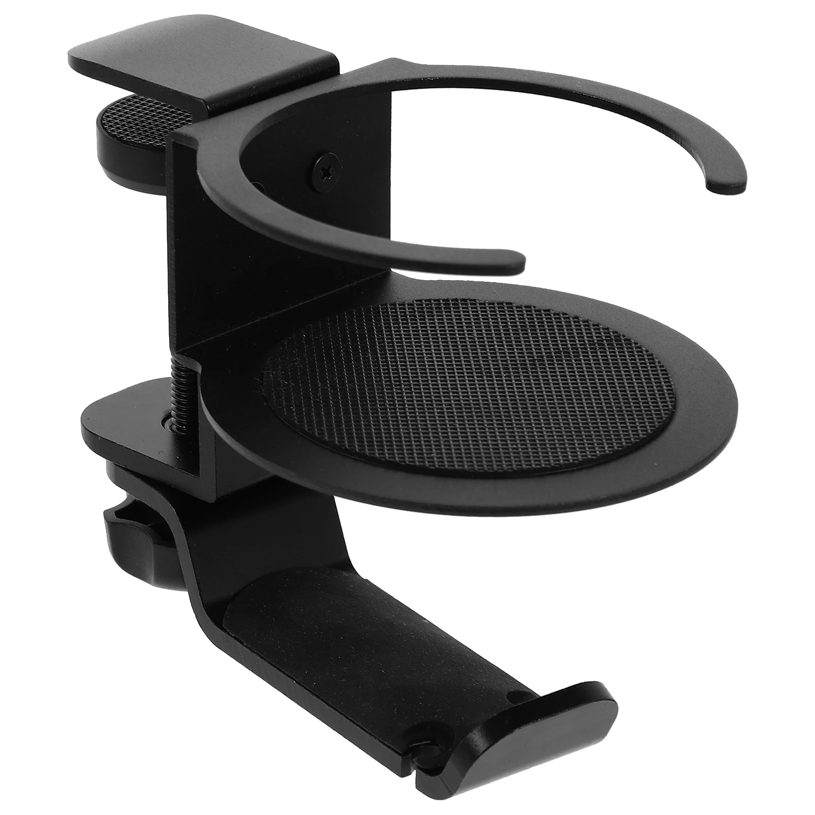 

Headphone Hanger Holder Gaming Adjustable Stand Bottle Rack Under Desk 360 Rotate Headphone Holder Black Saves Space