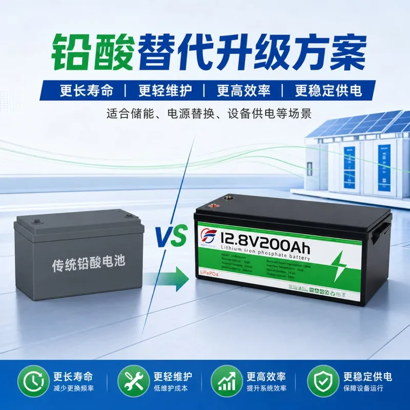 12V 200Ah Lithium Iron Phosphate Battery for Base Station RV 24V Lead Acid Extended Life 32140 LiFePO4 Battery Pack