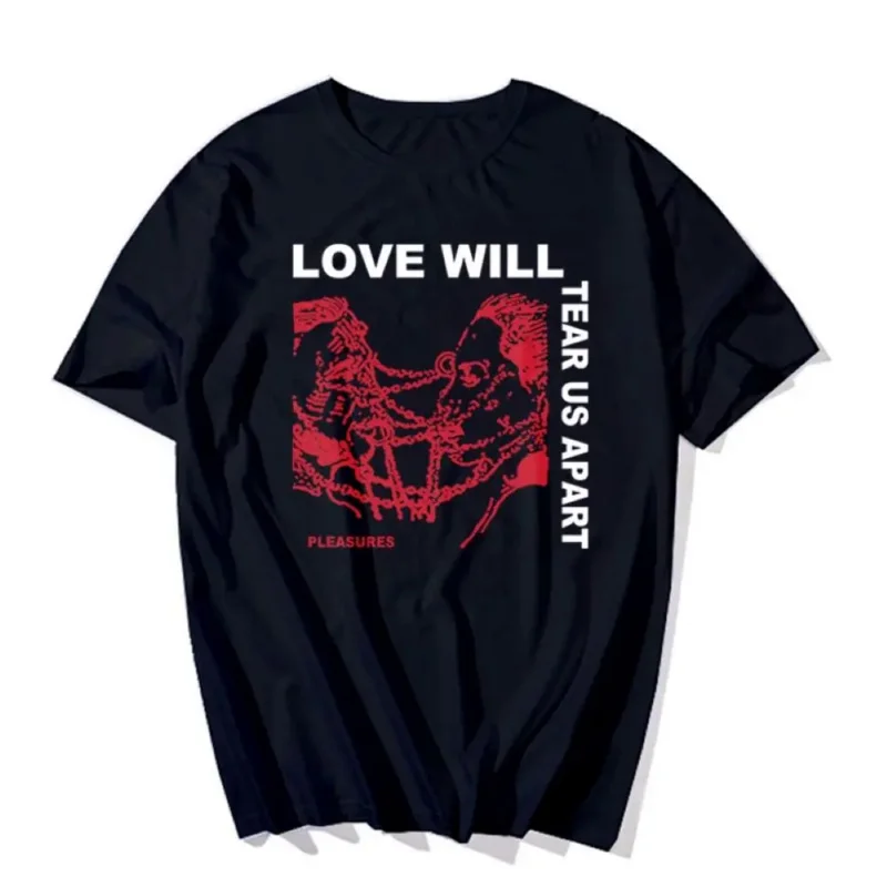 

Love Will Tear As Apart T-Shirt Men's Fashionable Printed Cotton Street Style Loose Fitting T-Shirt Casual Tops