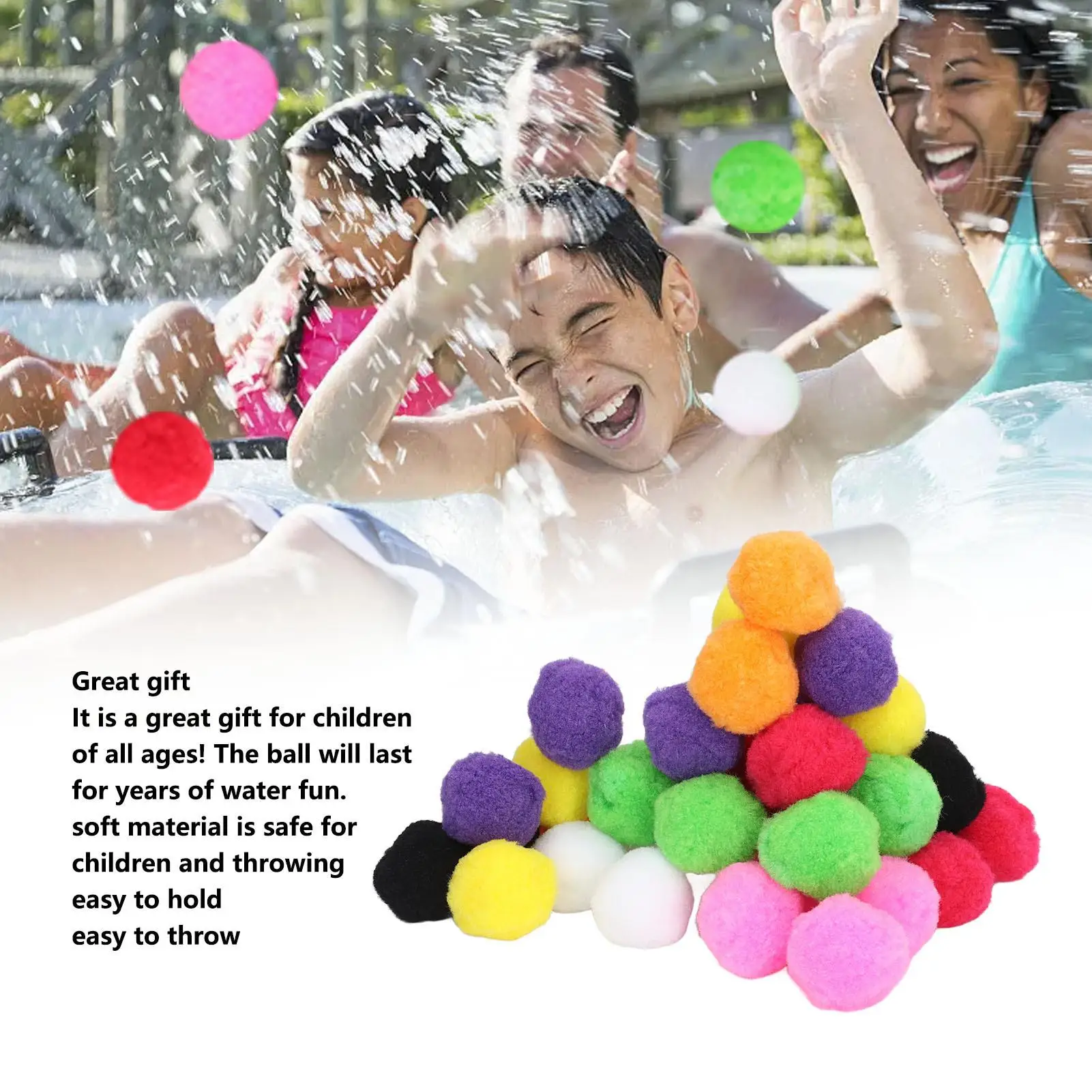 Water Balls Summer Toys Highly Absorbent Reusable Soft Polypropylene Quick Recovery Fun for outdoor Activities