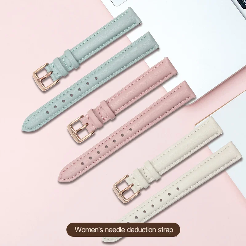 Watch Belt Women\'s Genuine Leather For Weilushi Feiyada Fossil DW  Black White Pink Brown   Watch Strap 12mm 14mm 18mm 20mm