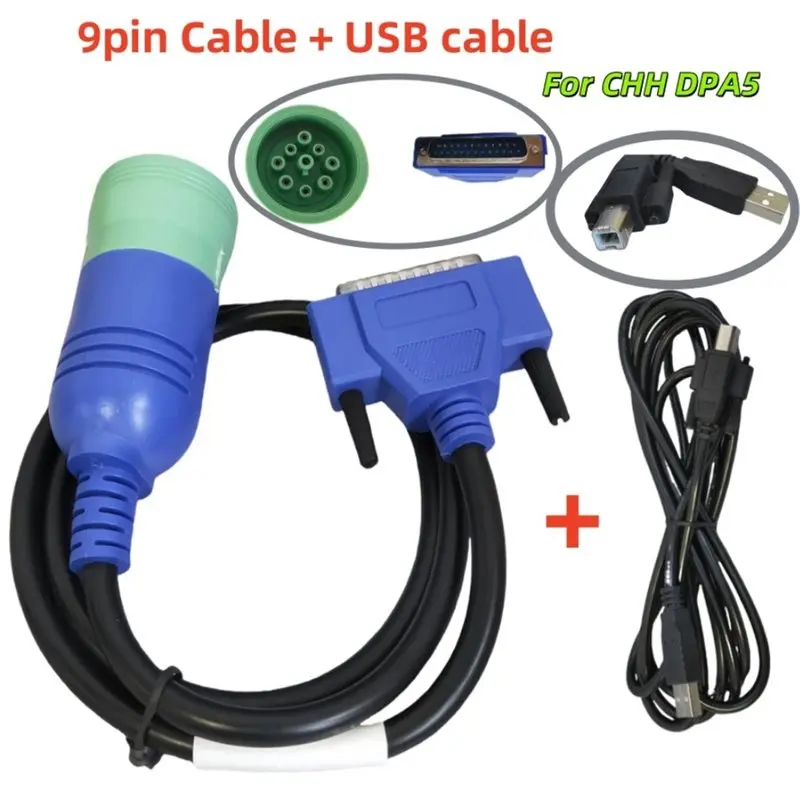 Y14A Agriculture Diagnostic Scanner Tool For CNH DPA5 Electronic Service Tools 9 Pin+ OBD USB Cable CABLE