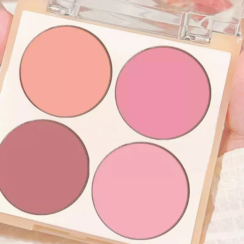 4 Colors Ice Cream Blush Palette Mixed Natural Peach Colors Matte Cheek Powder Facial Correcting Contouring Rouge Tint Makeip