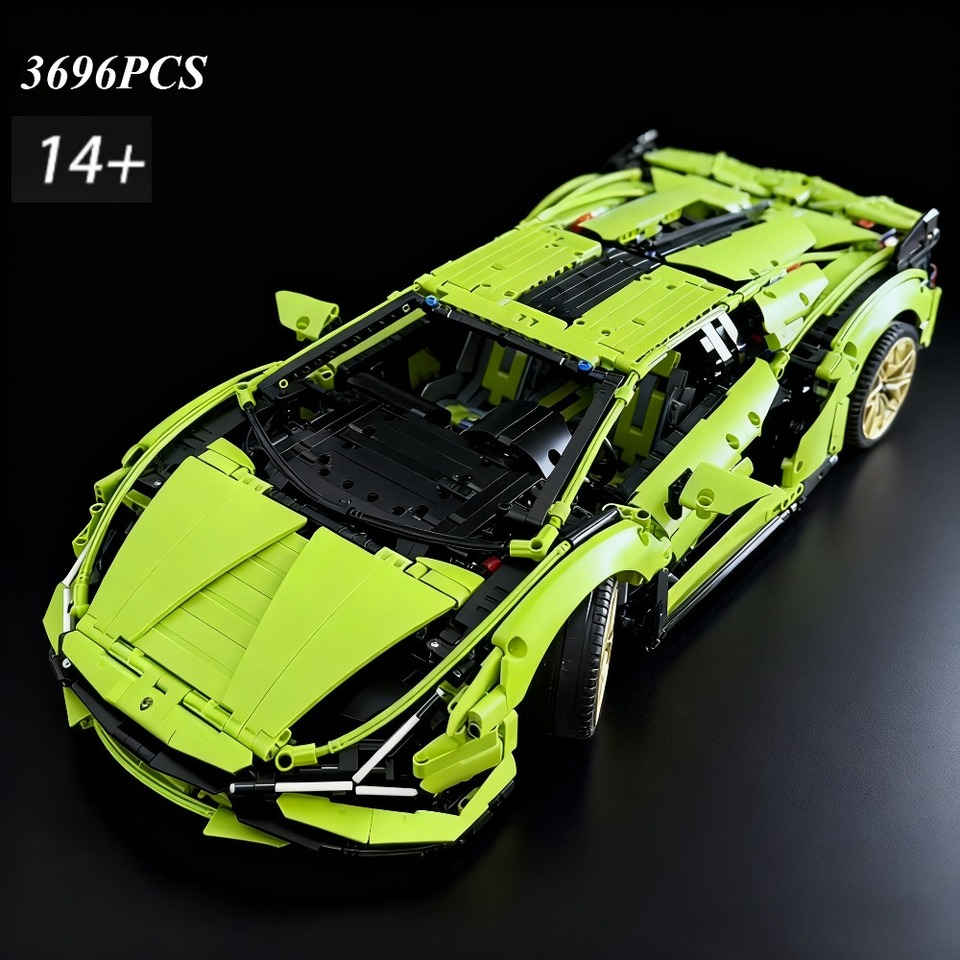  3696 Piece Sports Car Building Blocks Model Set High Quality Challenging Puzzle Toy for Men and Boys 