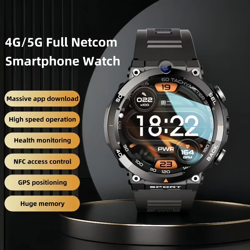 

H10 Смарт-часы4GNet Global WIFI с многофункциональным спортивным круглым экраном Smartwatch NFC-позиционирование для фитнес-трекера