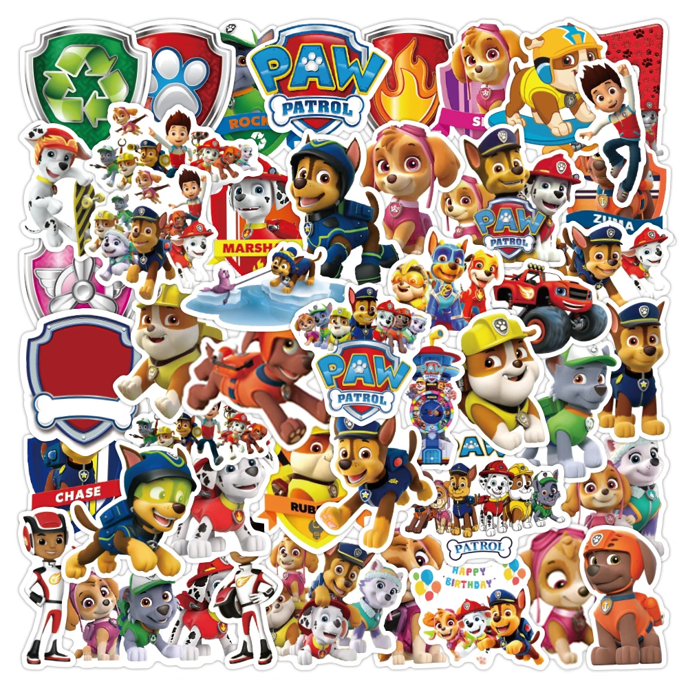 10/30/50PCS PAW Patrol Anime Stickers DIY Car Phone Laptop Luggage Skateboard Graffiti Cute Decals Sticker Fun for Kid Toy Gift