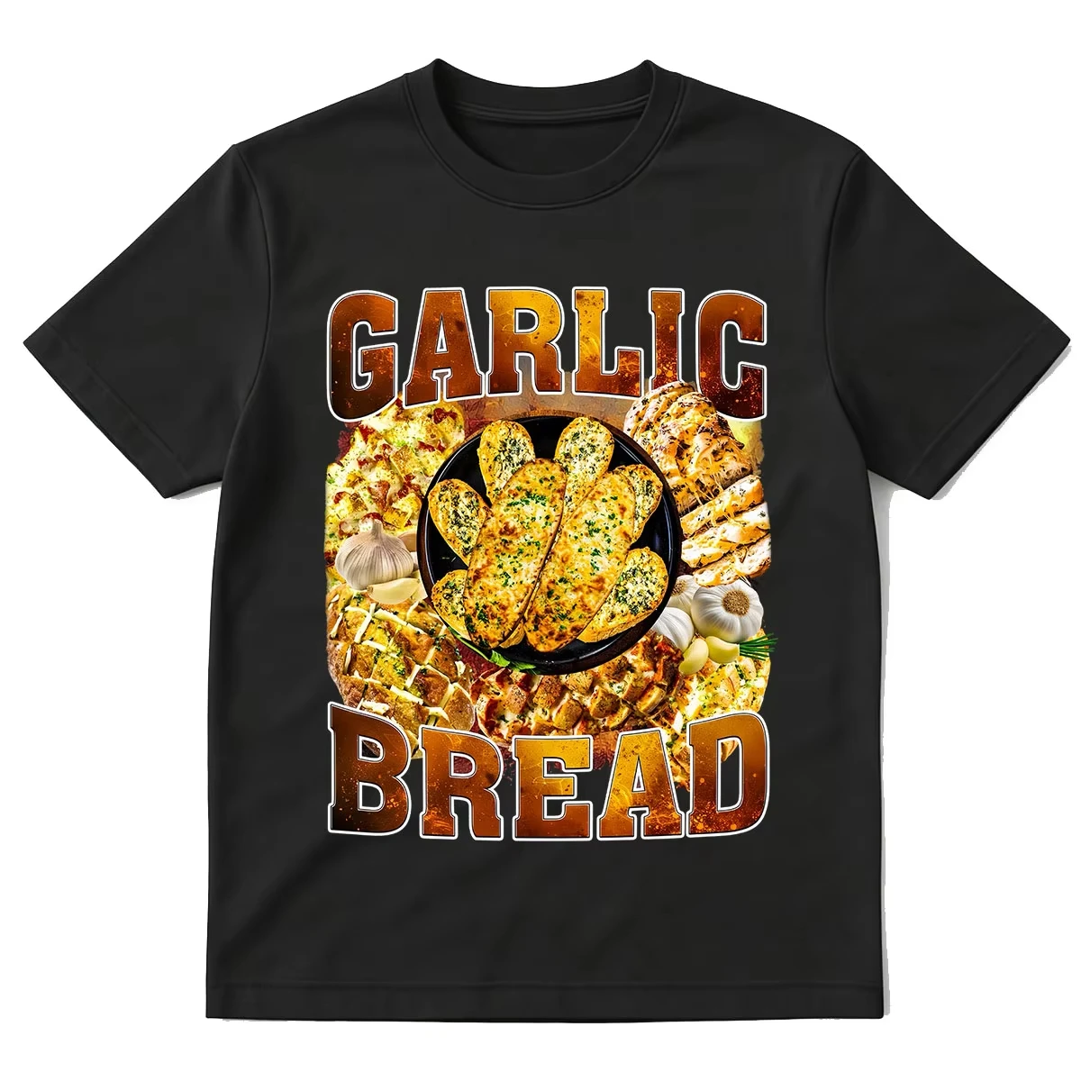Garlic Bread Funny Meme Graphic T-shirts Men Women Fashion Cotton T-shirt Harajuku Short Sleeve Oversized T Shirts Streetwear