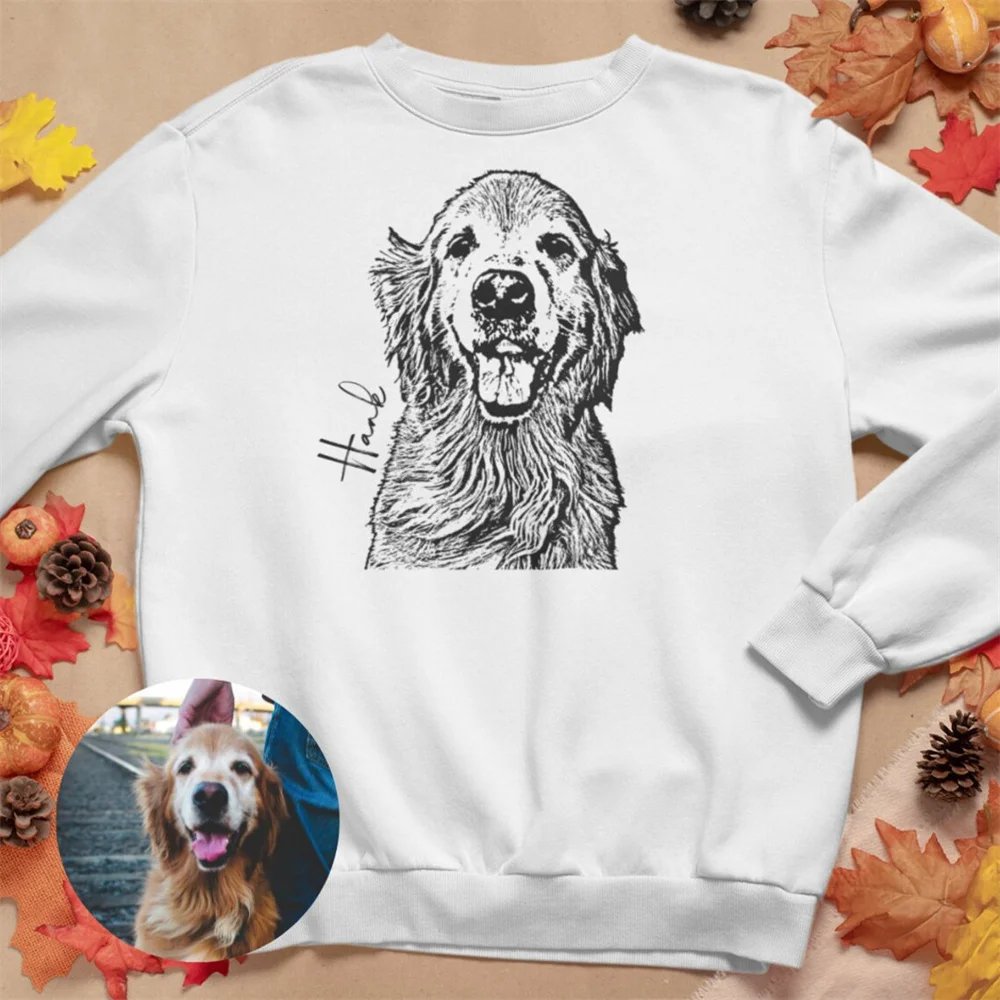 Personalized Pet Sweatshirt, Pet Gifts, Gift For Dog Mom, Custom Dog Portrait Sweatshirt, Pet Portrait, Pet Face Shirt, Dog Mom