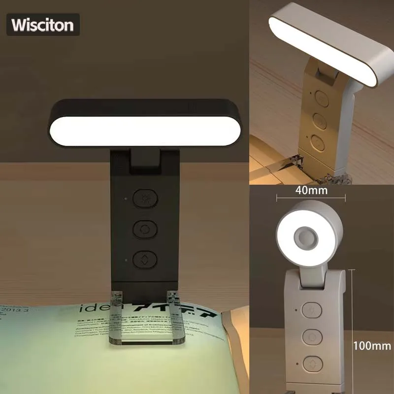 

USB перезаряжаемая батарея с высокой степенью срока службы, лампы для чтения, защита глаз, ночник, портативный зажим, настольные лампы, закладка для чтения, ночник