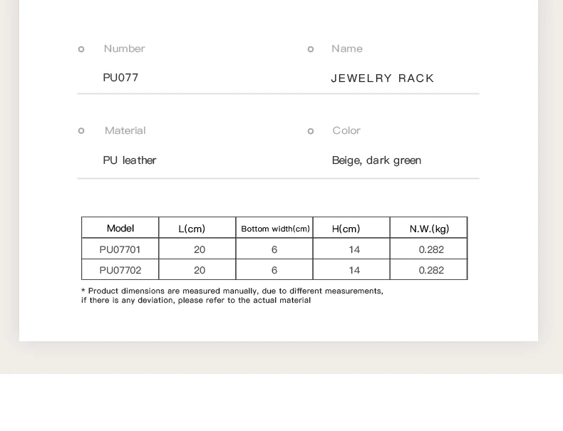 Oirlv Uhrenständer Uhrenhalter Seitenlagerregal PU-Leder Uhrenständer Armband-Aufbewahrung Armbandhalter – Detail 6