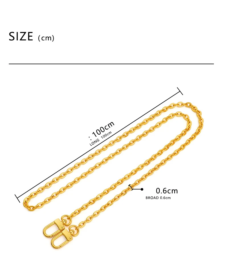 O shape copper metal chain for designer purse Chains Shoulder Crossbody Strap Bag Accessories Charm