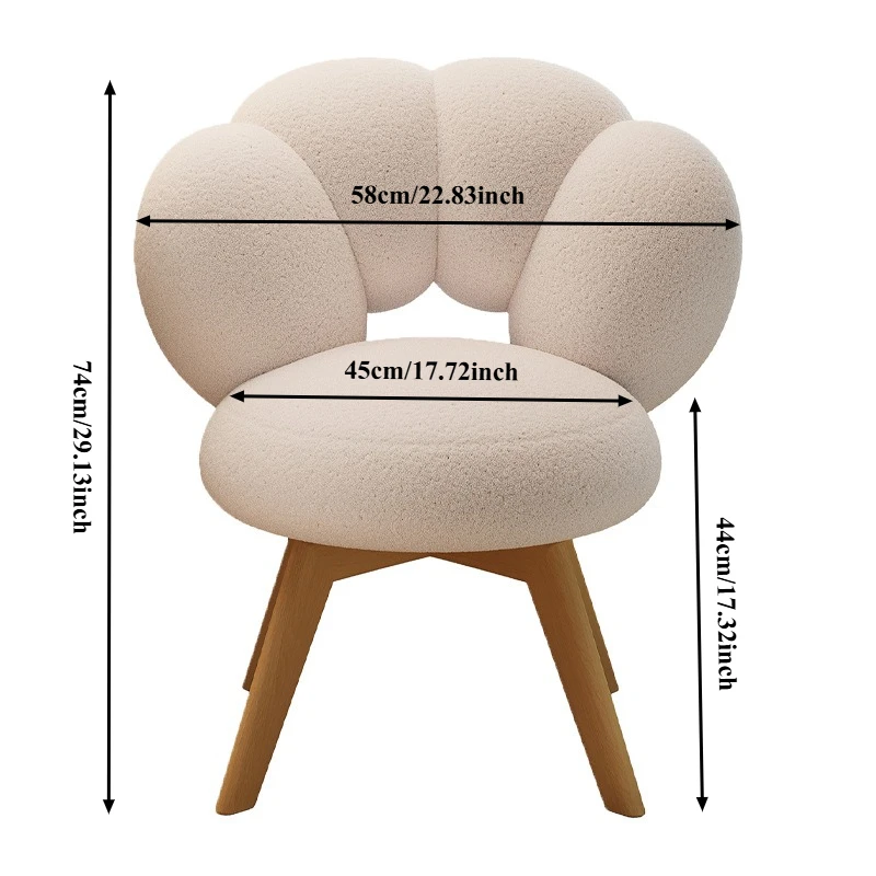 -ww Modern Dressing Chair Designer Home Armchair Living Room with Backrest Fashion Fauteuil Salon Household Bedroom Chair