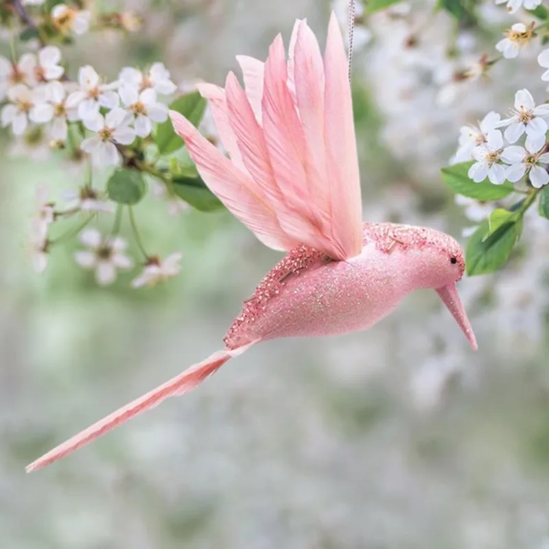 1pc Hummingbird Artificial Birds Fake Foam Animal Simulation Birds Model Artificial Pigeon Bird Shape Christmas Tree Pendant