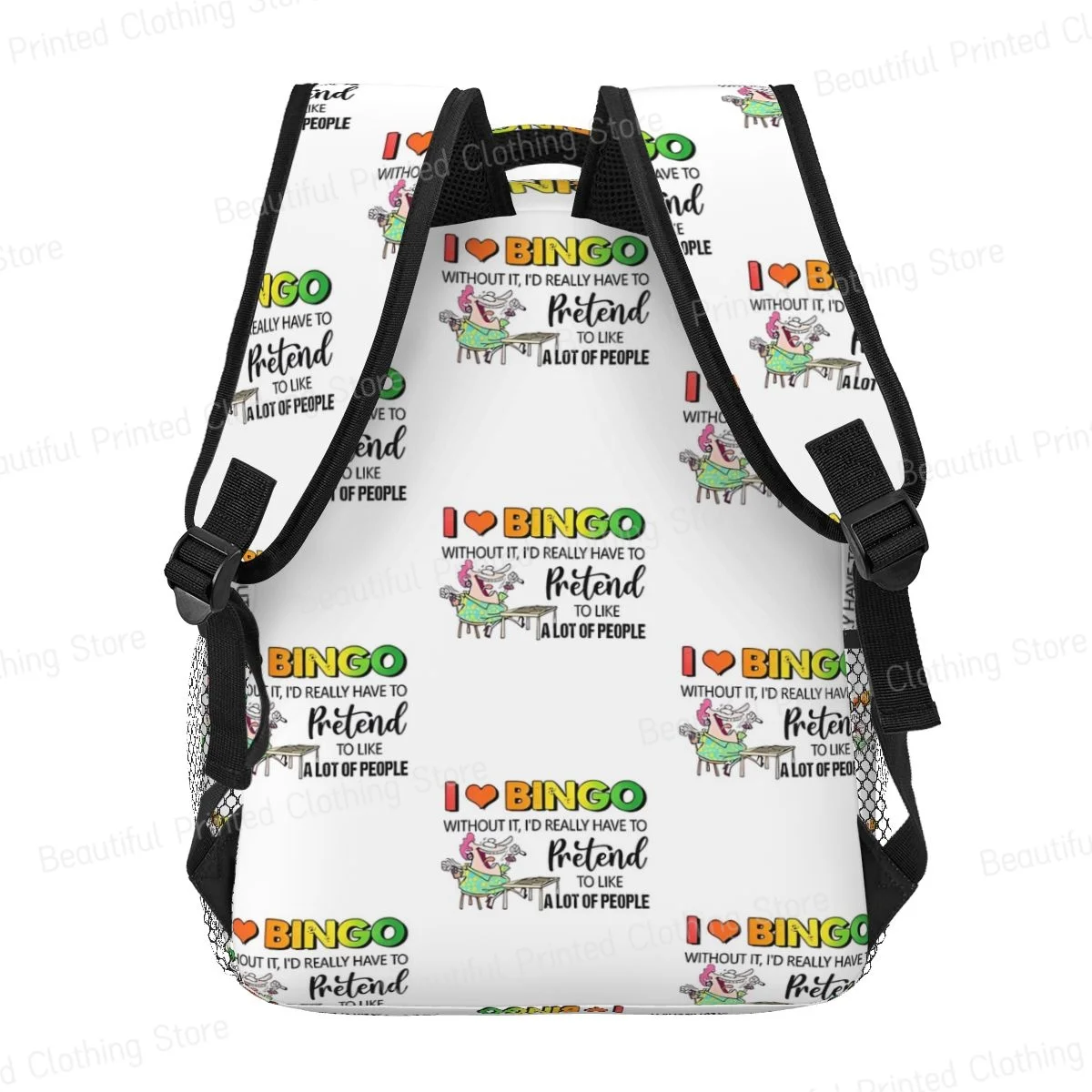 I Love Bingo Without It, I'd Really Have To Pretend To Like A Lot Of People Boys Girls Bookbag Laptop Rucksack Shoulder