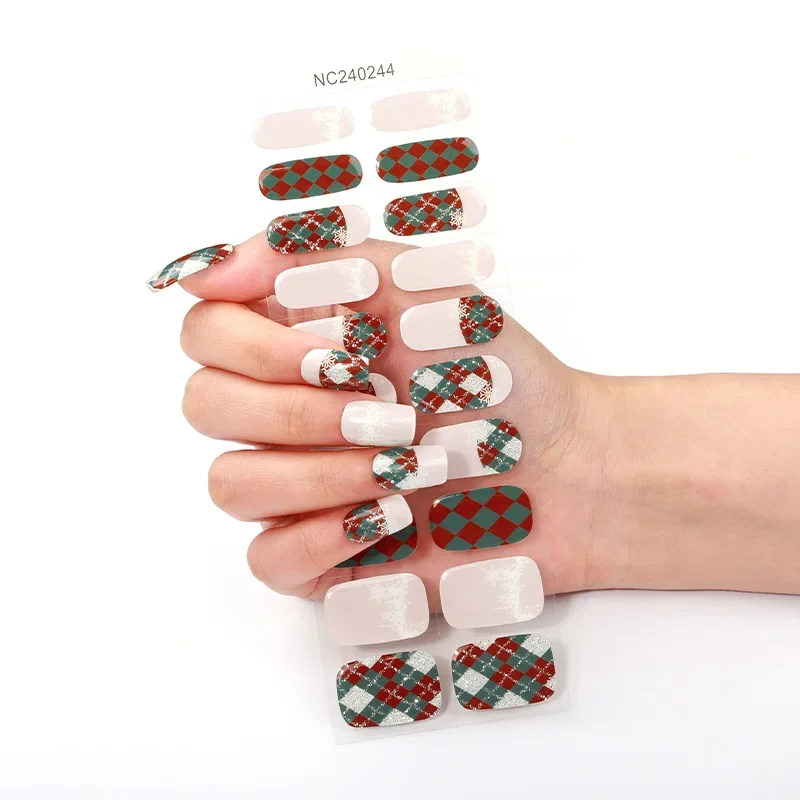 Weihnachten halb gehärtet Gel Nagel Patch Slider Kleber Schneemann Schneeflocken Nail Art Aufkleber Nagel liefert DIY Maniküre UV-Lampe brauchen