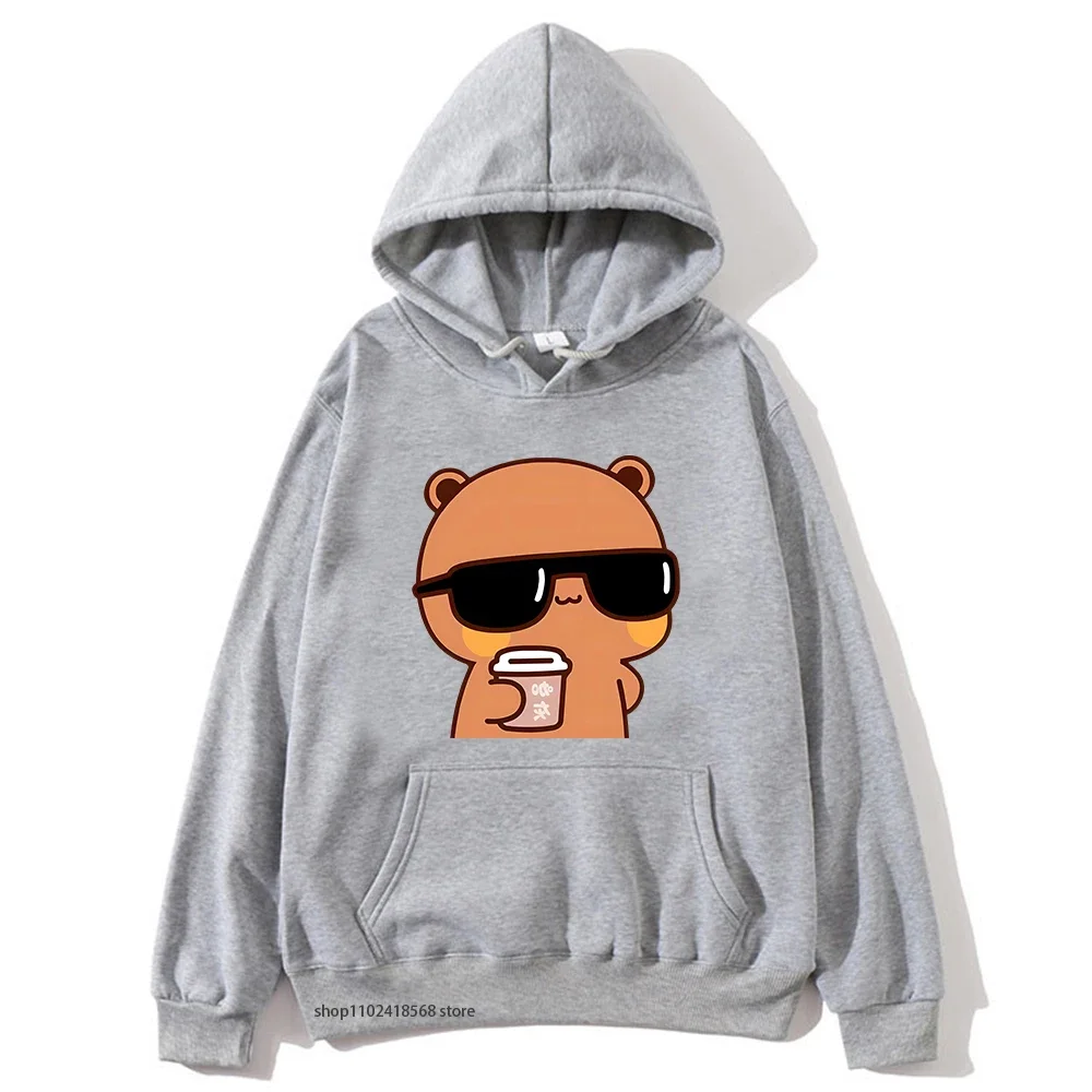 Couple Hoodies Bubu Is Watching Movie With Dudu Plus Size Sweatshirt Cartoon Kawaii Print Pullover Harajuku Men Women Sudaderas