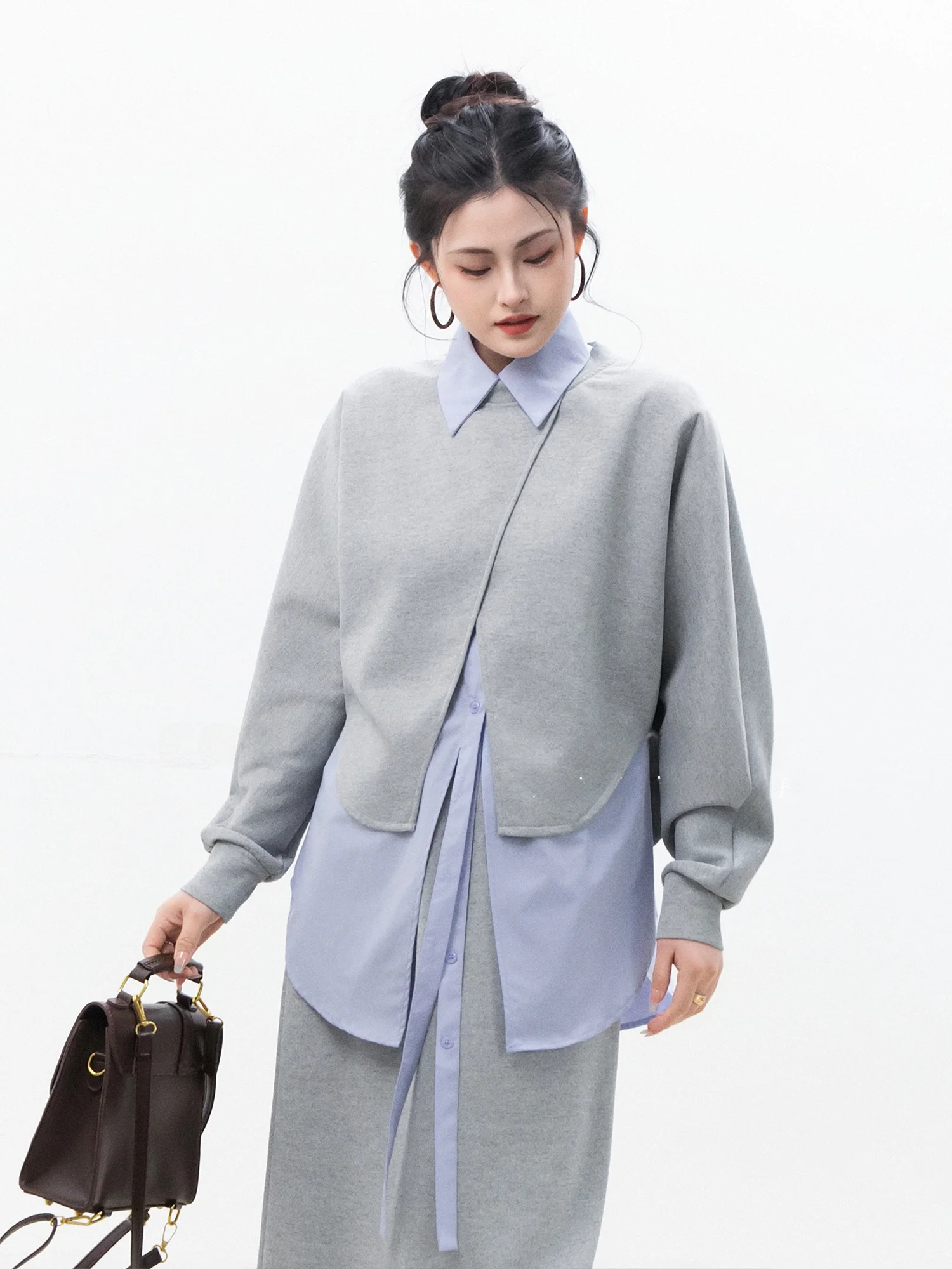 

Chelzy Korean Sle College Wind Sweatirt irt f Skirt Tee Piece Set Women Spring Autumn Casual Faion Ensemble