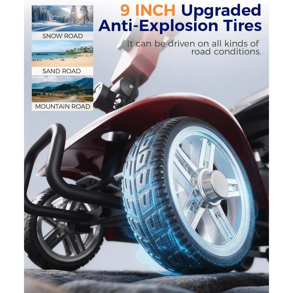 سكوتر متحرك مدمج قابل للطي لكبار السن، كرسي متحرك كهربائي خفيف الوزن بأربعة عجلات، سكوتر سفر محمول قابل للطي مع البحر #3