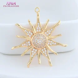 34.5*37MM 14K Gold Color Brass Sun Charms Pendants Necklace Earrings Jewelry Making Supplies Accessories