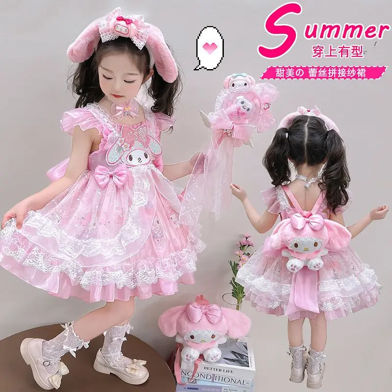 

Детское платье «Моя мелодия» в стиле Лолиты, высококачественный косплей с героями мультфильмов, кавайный милый костюм, платье принцессы на день рождения, праздничное платье для девочек