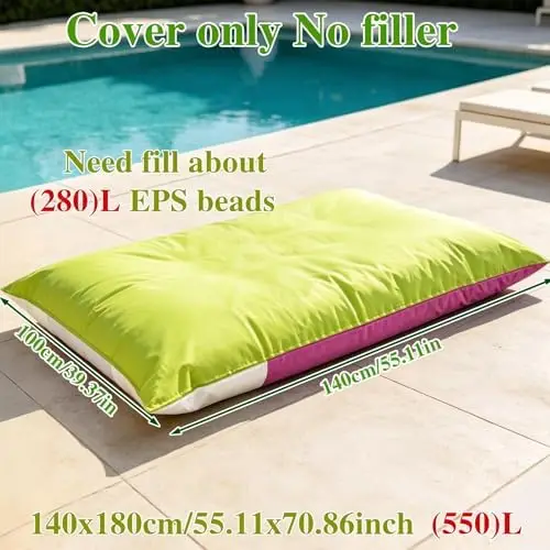 Outdoor Bean Bag【No Filler】 Swim Pool Float Sofa Bed Cover Beach Club Event Pillowsac for Beach Boat Courtyard Basement
