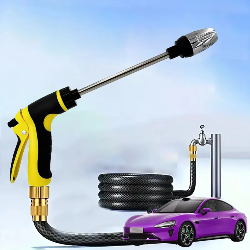 Expandable Garden Hose with Long Spray Wand, 25ft/50ft/75ft/100ft High Pressure Car Wash Watering Kit