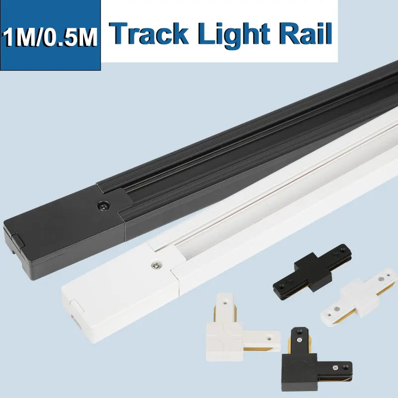 eletrico led track light rail com spots lampada para loja de roupas iluminacao domestica rails spotlight fios 1m 05 m 01