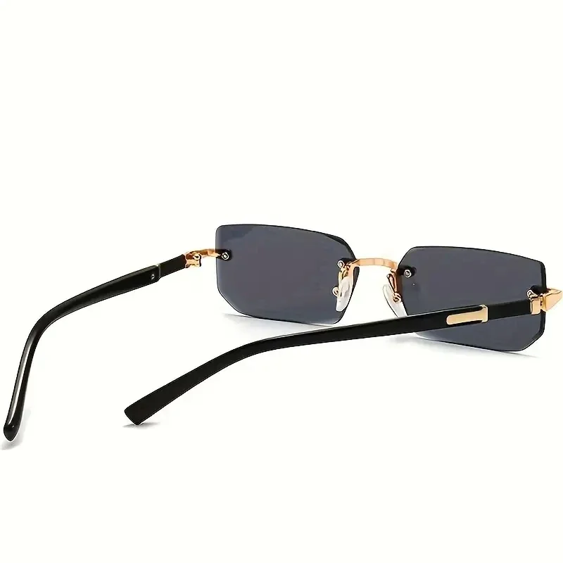 Randlose Sonnenbrille, rechteckig, modisch, beliebt, für Damen und Herren, kleine quadratische Sonnenbrille für Damen und Herren, Sommer, Reisen, Oculos – Detail 1
